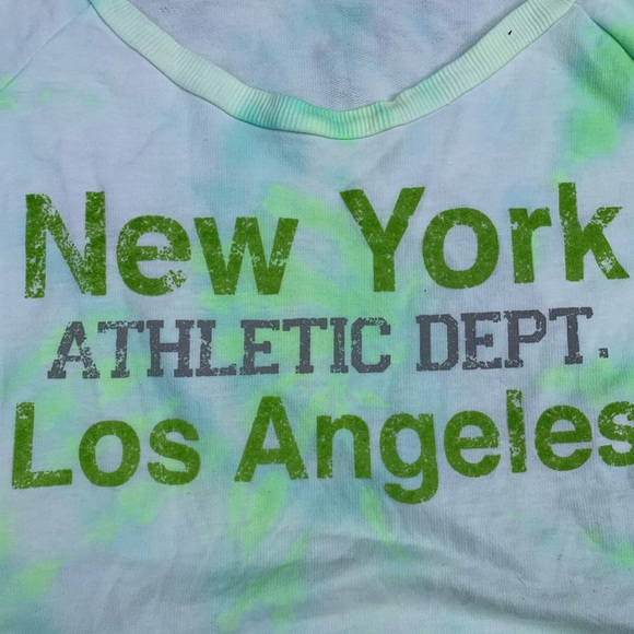 NWT neon green/white tie dye L/S crop sweatshirt - Picture 7 of 16